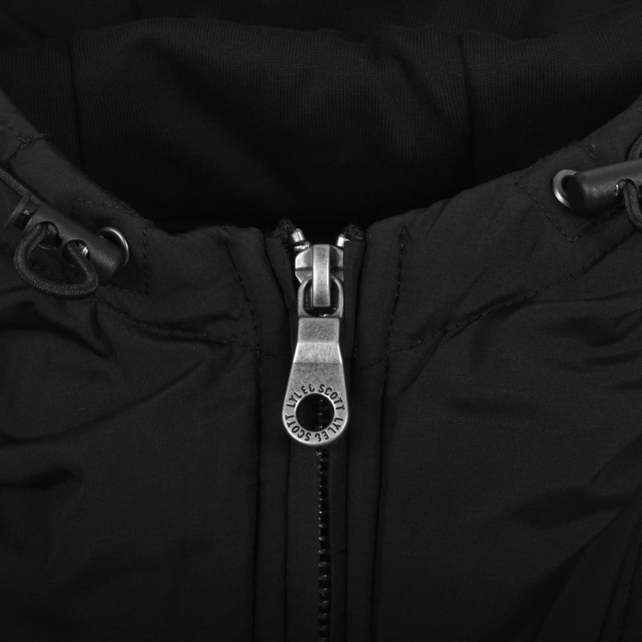 Lyle And Scott Hybrid Quilted Zip Hoodie Black
